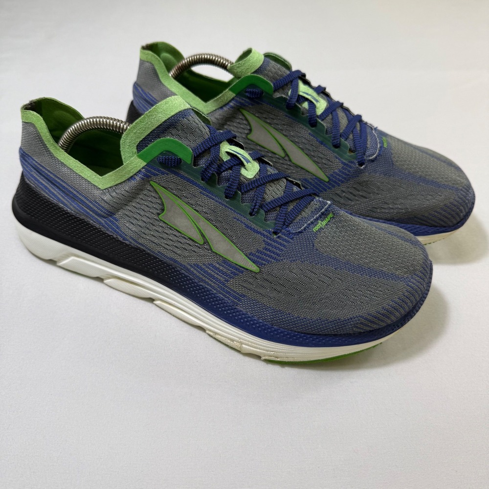Altra Duo 1.5 Running Shoes Mens 10.5 Grey Blue Lime Green Road Trail Gym 508428